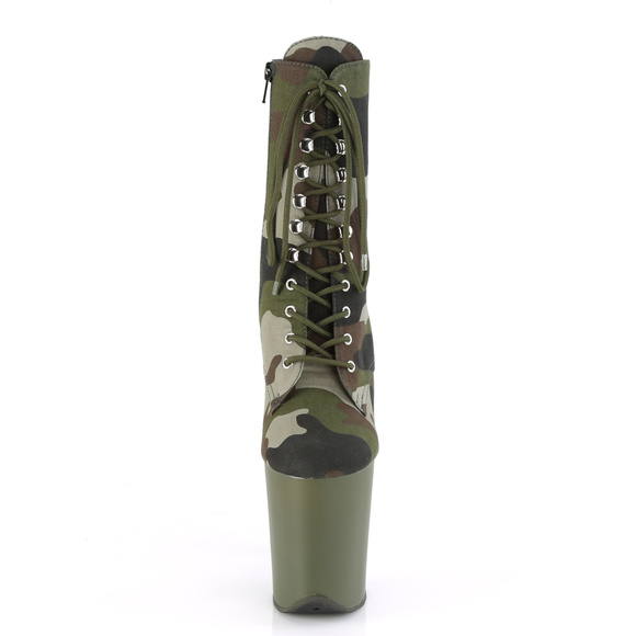 LILIANA Trollz-1 High Heel Booties TROLLZ-1-ORGCM - Shiekh Platform Camouflage High Heel Ankle Boots
